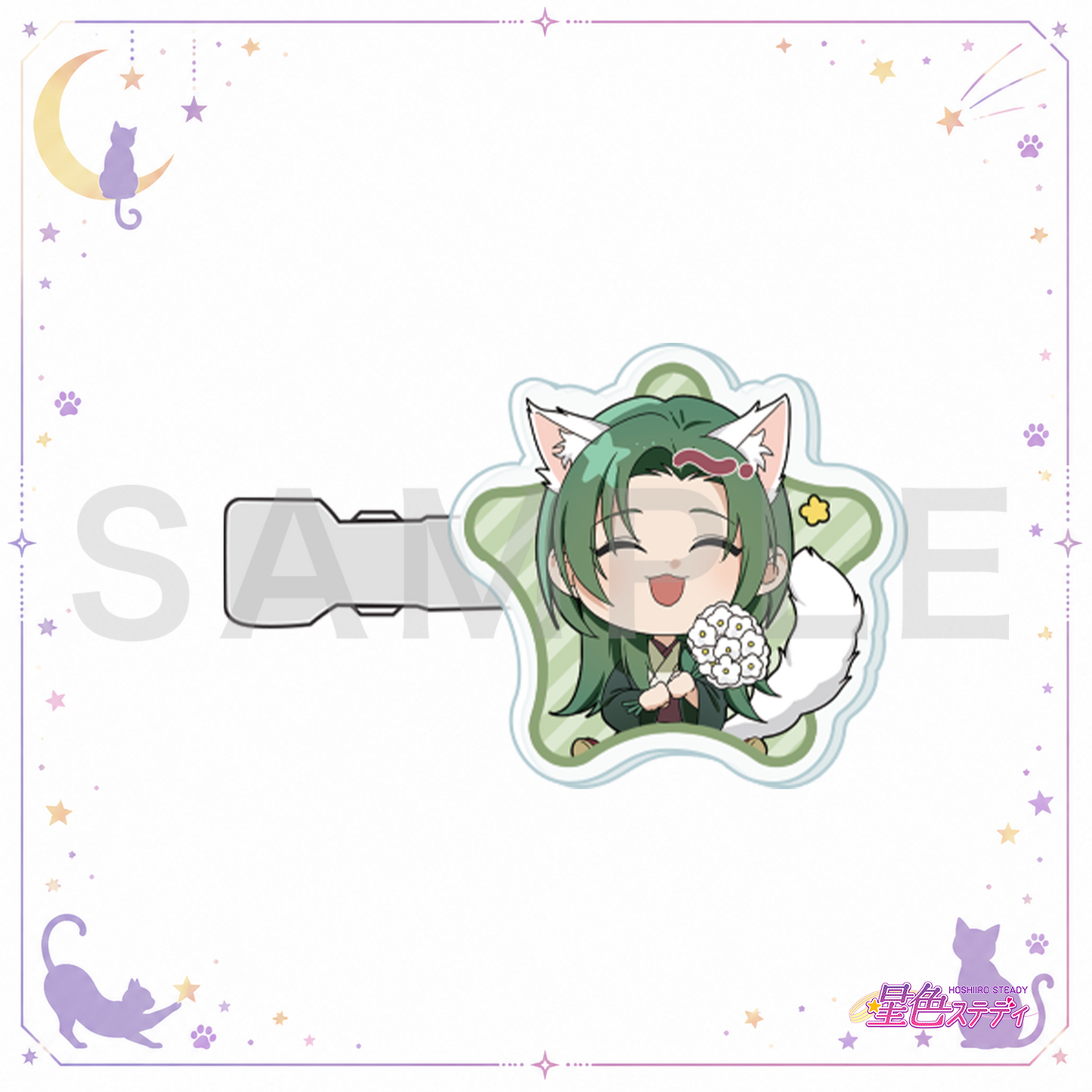 SDアクリル前髪クリップ(猫)黛