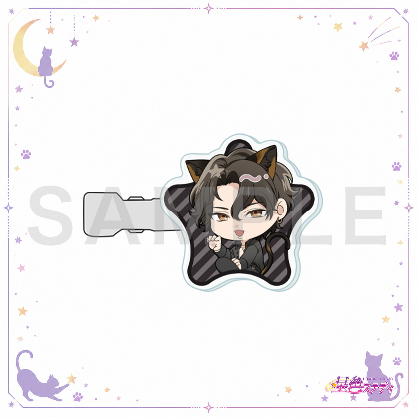 SDアクリル前髪クリップ（猫）四葉ケンゴ