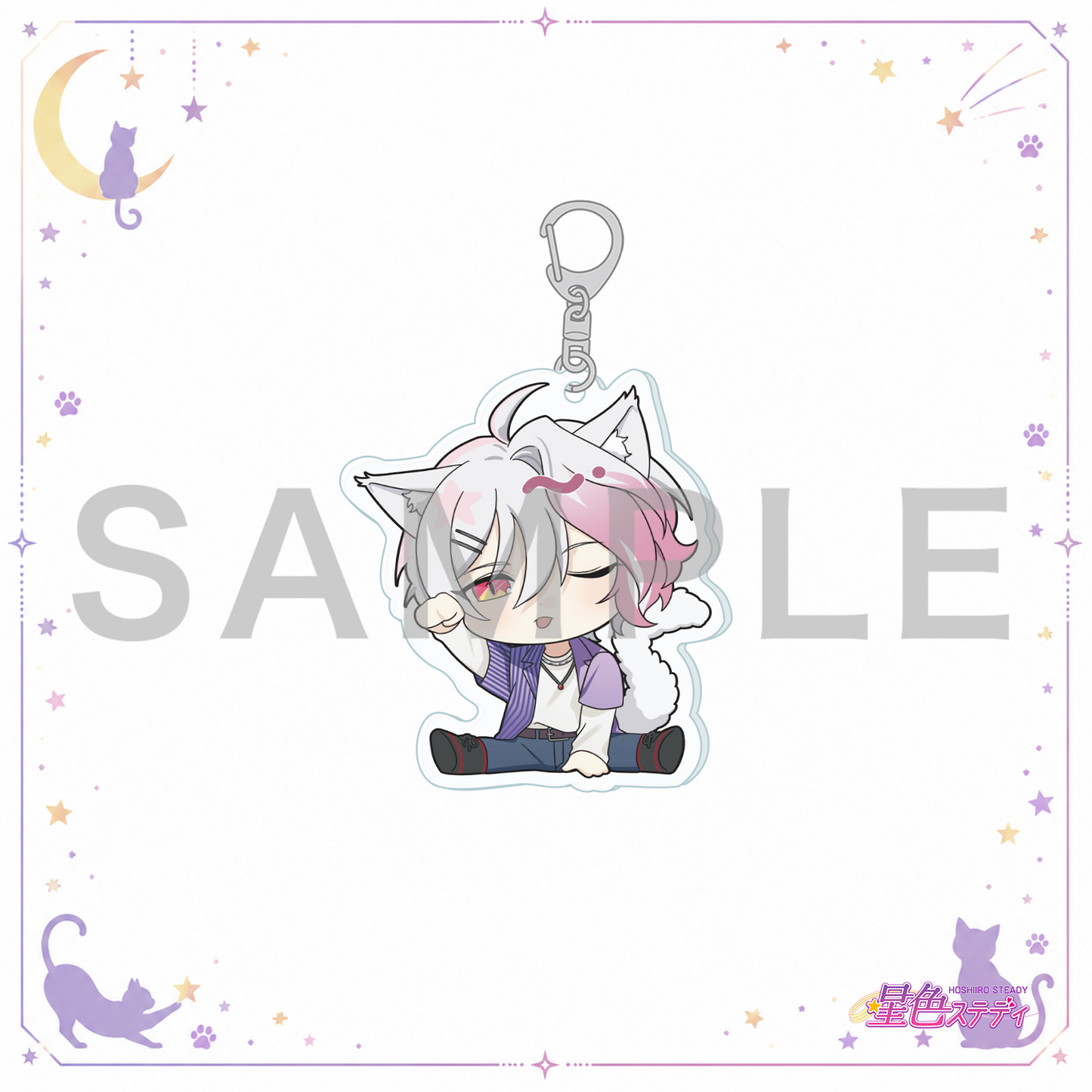 SDアクリルキーホルダー（猫）月輪るいと